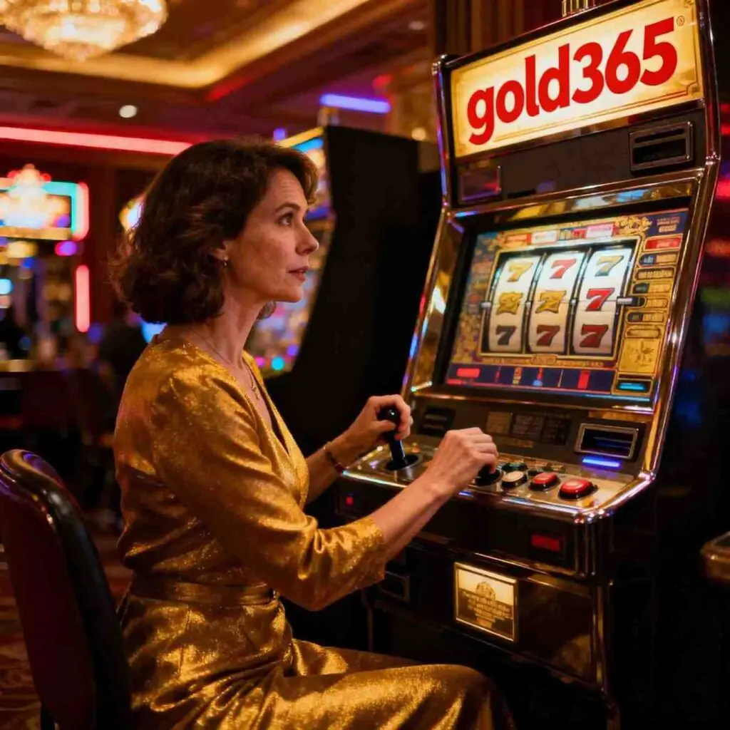 A girl playing Gold365 casino