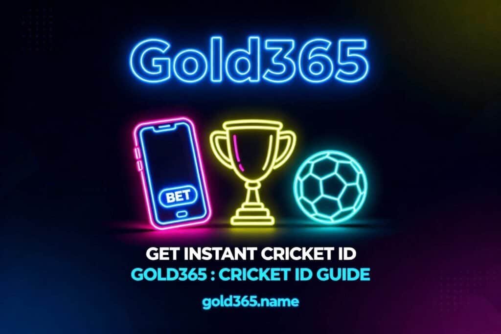 Gold365 Cricket ID neon banner.