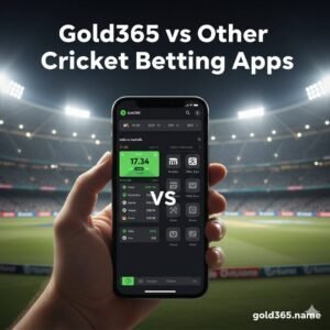 Gold365 comparison showing Gold365 vs other cricket betting apps with premium cricket betting interface