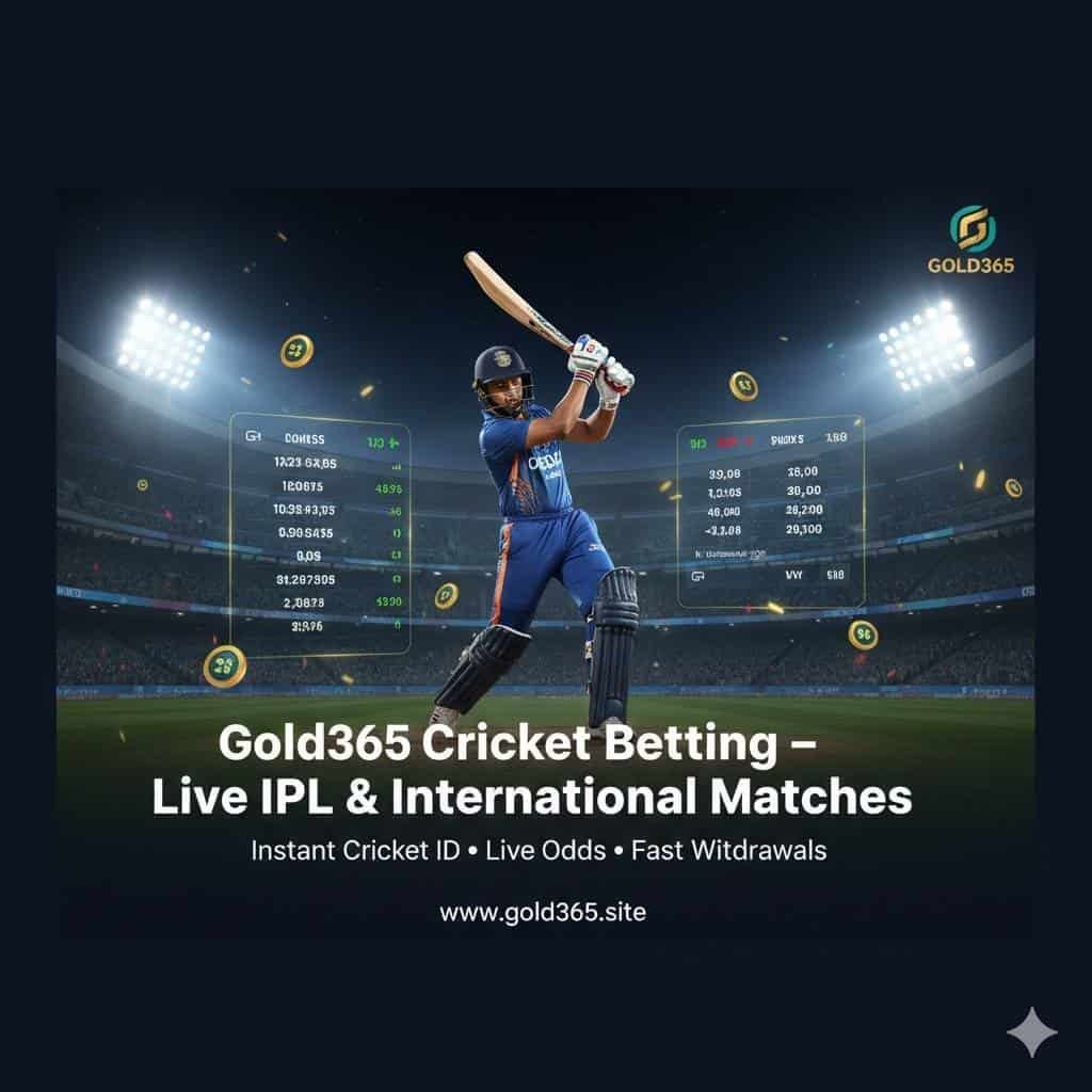 Gold365 Cricket Betting live IPL and international matches banner with official Gold365 logo and website domain
