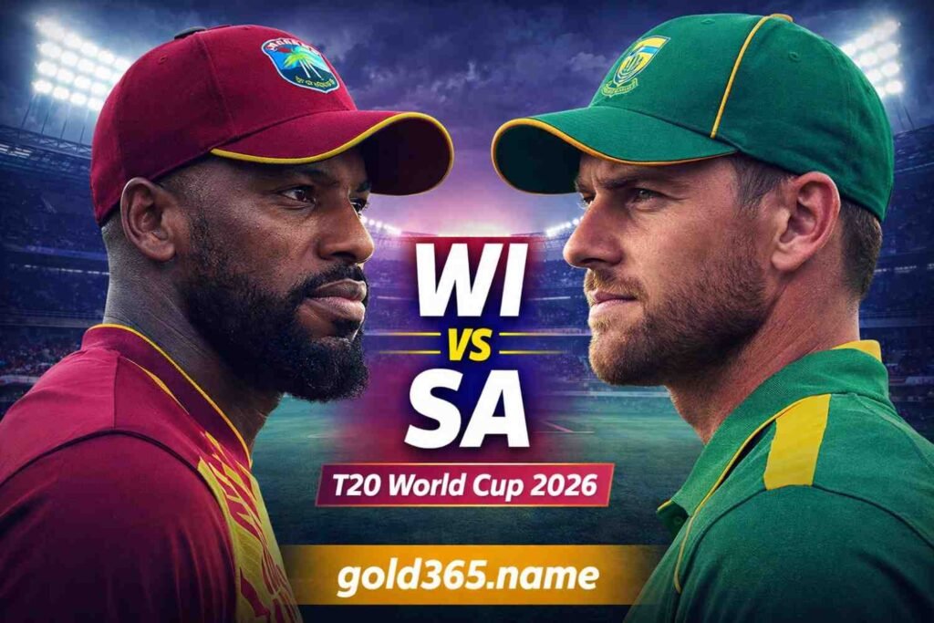 WI vs SA Match Prediction T20 World Cup 2026 – West Indies vs South Africa head-to-head banner gold365.name