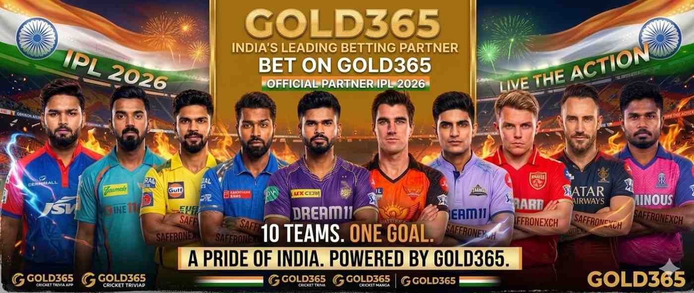 Banners celebrating the IPL 2026 Schedule, featuring illustrations of leading Indian cricketers and team jerseys under a stadium setting and Indian flag