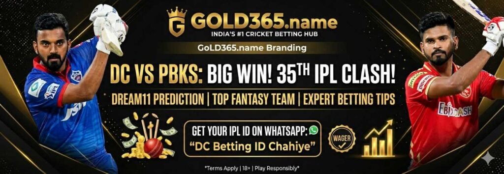 DC vs PBKS Dream 11 Prediction Banner By Gold365
