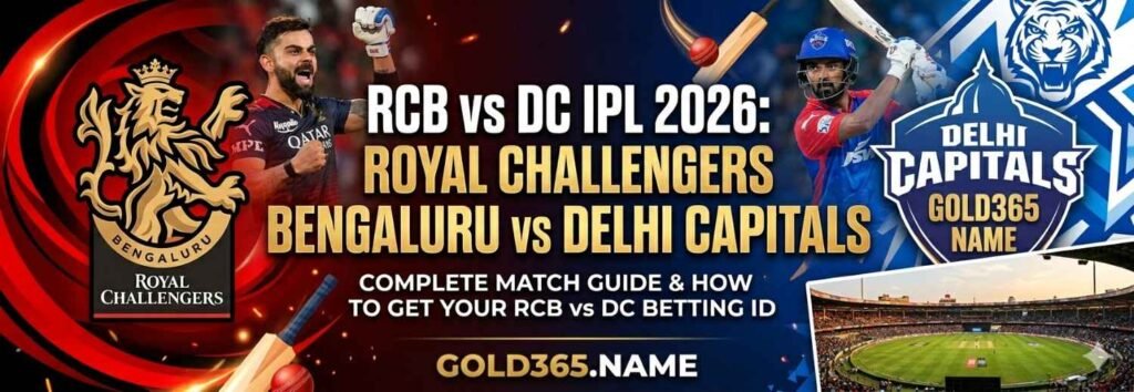  RCB vs DC IPL 2026: Today Match Preview & Gold365 IPL ID in 60 Seconds banner by Gold365