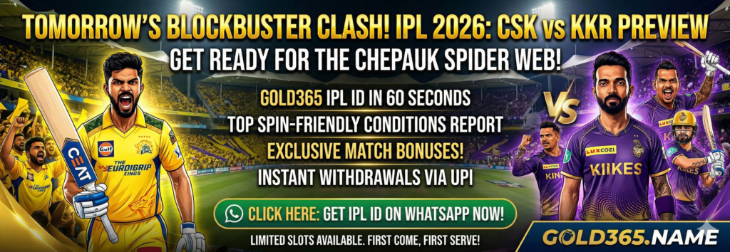 CSK vs KKR IPL 2026: Today Match Preview & Gold365 IPL ID in 60 Seconds banner by Gold36.name 