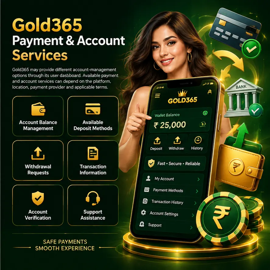 Gold365 payment and account management options
